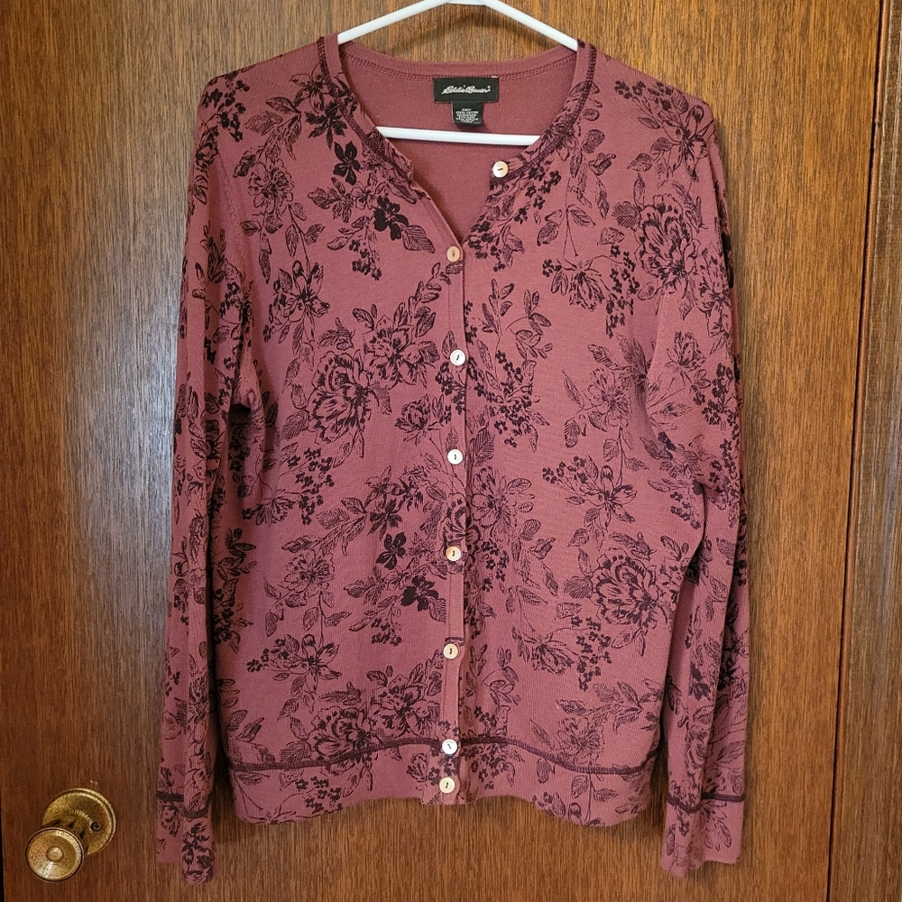 Eddie Bauer floral cardigan